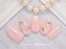 ネイルサロン ブランシュール(Nail Salon Blancheur)/ピンクホロ花ネイル