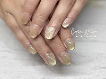 カラーホリック ネイルスパ(Colorholic Nailspa)/カーキ×ゴールド秋マグネット