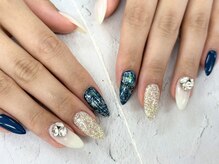 ディーネイル 池袋(D-nail)/【森】ネイビー ツイード