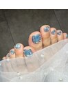 涼し気フットネイル