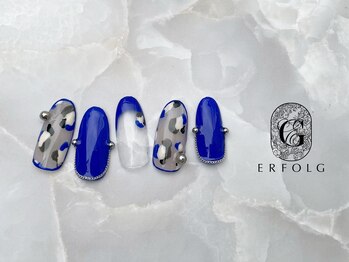 エアフォルク 銀座(ERFOLG)/ブルー×レオパードネイル