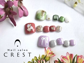 クレスト 桜川店(CREST)の写真/【今年最初のフットネイルはCRESTで☆】豊富なデザインで足元を華やかに♪日常を彩るフットネイル♪¥5950