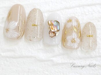 ラグジュアリー ネイルズ(Luxury Nails)/手描き*フラワーNail
