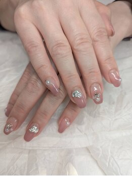 エムデコビューティ(M-DecoBeauty)/華やかピンクグラデネイル