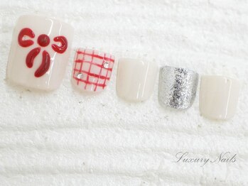 ラグジュアリーネイルズ アカバネ(Luxury Nails Akabane)/ガーリー*リボンNail