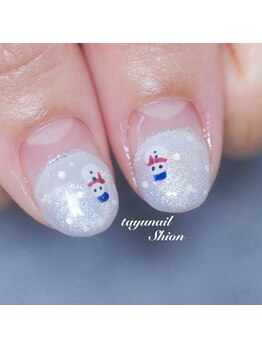 たゆ ネイル(たゆnail)/雪だるま丸フレンチネイル