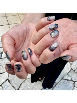 ラブクロム(LOVE CHROME)/ブラックニュアンスネイル