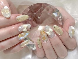 【Ayaka】イエロー夏ネイル