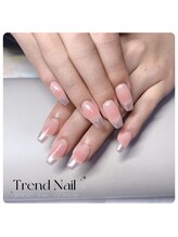 トレンドネイルスタジオ(Trend Nail Studio)/チークベースのオーロラフレンチ
