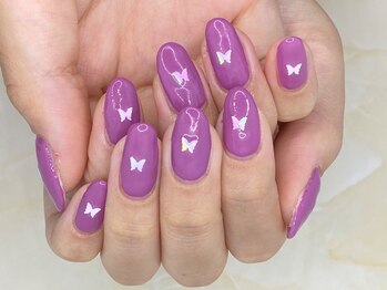アッサンブレ(Assembler)/パープル蝶々ネイル