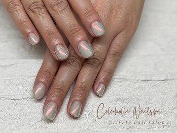 カラーホリック ネイルスパ(Colorholic Nailspa)/ワンカラー+オーロラミラー