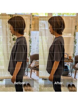 ここち整体院/巻き肩 猫背改善 胸の変化