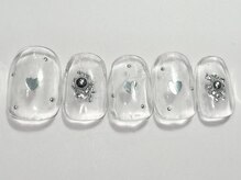 ネイルメゾン 渋谷店(NAIL MAISON)/クリアスタッズハート￥4500