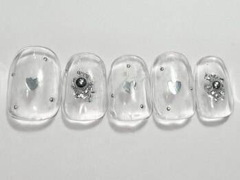 ネイルメゾン 渋谷店(NAIL MAISON)/クリアスタッズハート￥4500