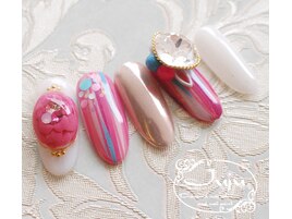 ストライプとゼリーフラワー