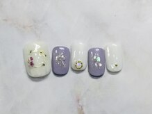 ネイルアンドまつげ リュフェール 五反田(Nail Lufaire)/ラベンダーおし花ワイヤーフット