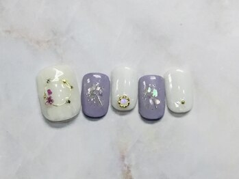 ネイルアンドまつげ リュフェール 五反田(Nail Lufaire)/ラベンダーおし花ワイヤーフット
