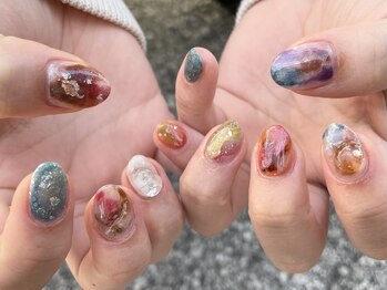 ピピランチェ(PIPIRANCHE)/カラフルニュアンスネイル