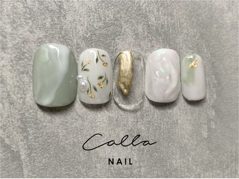 カラネイル 南森町店(calla nail)/フラワー＆オーロラミラー