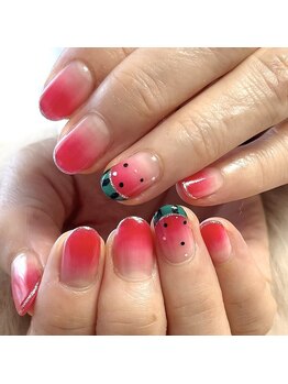 モモ(Momo)/おフェロすいかネイル