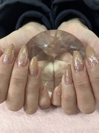 ベージュカラグララメ入り