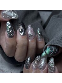海外っぽ個性派ネイル