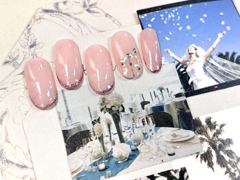 サロンドランジェ(salon de Lange)/ラメラインネイル