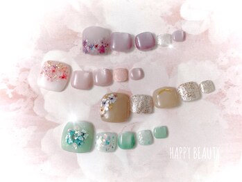 押し花フットネイル6800円