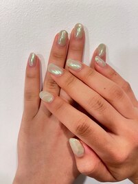 グリーンもやもやネイル