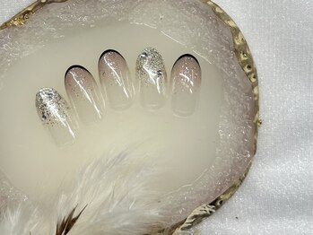 グラデーション ラメ フレンチ