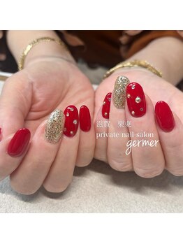 ジェルメ(germer)/スカルプ長さ出し×レッド