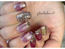 ジェルネイルサロンエー(gelnail salon A’)/キラキラフレンチ/ラメネイル