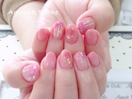 【ワイヤーフラワーネイル】