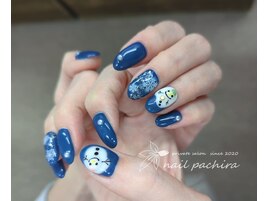 雪だるま×ネイビー