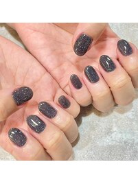 ラメワンカラー/シンプル/クール