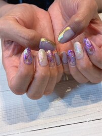 宝石×インクネイル