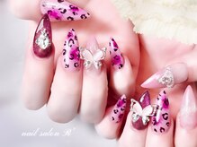 アール(R’)/レオパード×蝶nail
