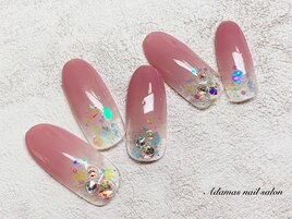 根本キラキラシンプルネイル