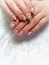 クリアー(clear)/クリアグレージュのキランネイル