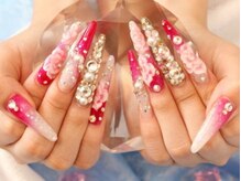 エスフィーネイルサロン ブリーユ(Esfy nailsalon Brille)/3Dバラ×ピンクグラデがマッチ
