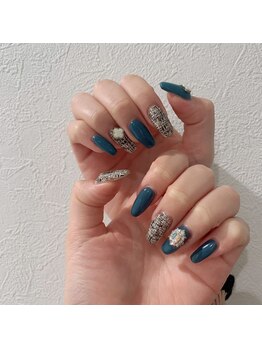 アンダーバーホワイトプラス 南海難波店(_WHITE+)/ツイードネイル