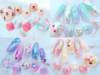 ラルネイル 大宮(Lull. nail)の写真/《◆FOOT◆ＰＲＩＭＡ＊デザインコース＊足湯付き【初回オフ込】¥7,900》フットケア＆ネイルで魅せる足元に