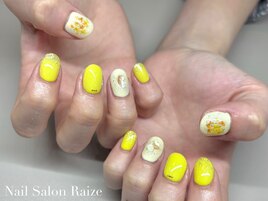 ショートネイル/イエローネイル