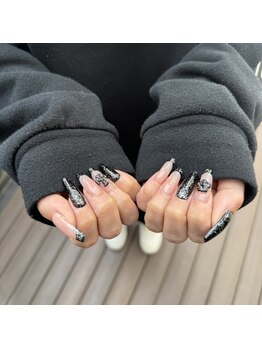 ブラックアートネイル