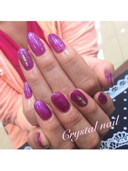 クリスタルネイル ゆめタウン博多店(CRYSTAL NAIL)/パープルワンカラーネイル