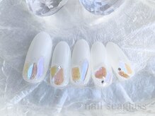 ネイル シーグラス(nail seaglass)/旬のキラキラストーンネイル☆