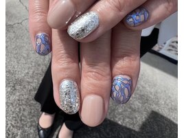 beige×silver×mirror