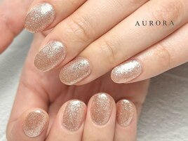 ワンカラー　ラメ　ゴールド