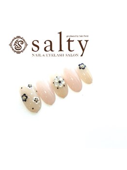 ネイルアンドアイラッシュサロン ソルティ 寺田町(salty)/ホロフラワーネイル