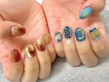 ティーエス ネイル ガーデン(T.S Nail Garden)/絵画ネイルとカフェラテ